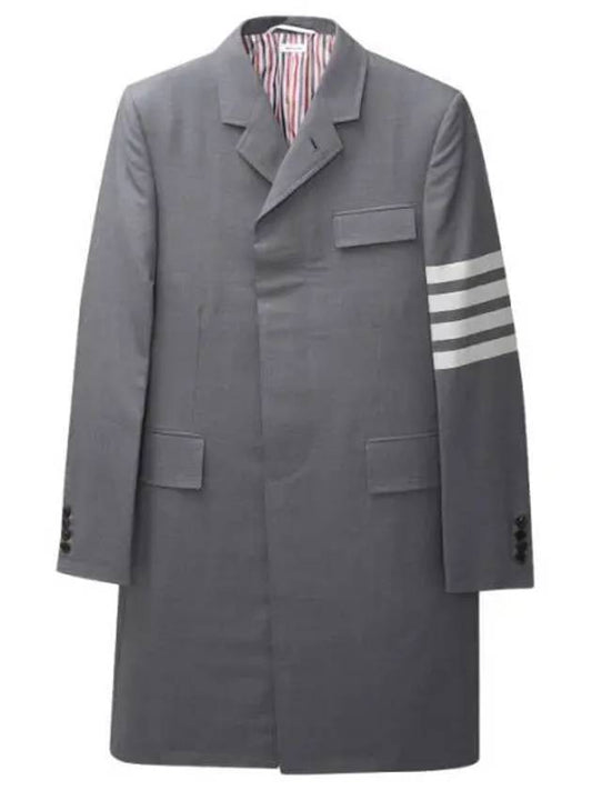 Men's Plain 4 Bar Single Coat Medium Grey - THOM BROWNE - BALAAN 1