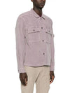 Corduroy Button Utility Shirt Jacket Purple - CP COMPANY - BALAAN 4