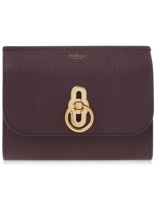 Amberley Gold Plated Oxblood Classic Grain Leather Medium Wallet Brown - MULBERRY - BALAAN 2