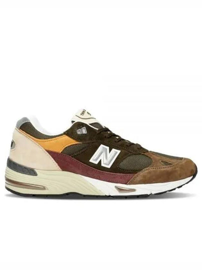 991 Low Top Sneakers Olive Yellow Burgundy - NEW BALANCE - BALAAN 2