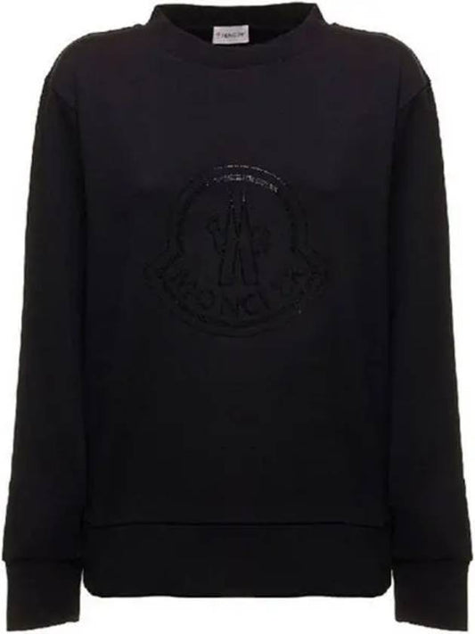 8G00022 809LC 999 Logo Beads Round Sweatshirt Black Women s TJ 270092 - MONCLER - BALAAN 1