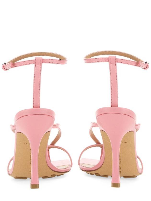 Stretch Leather Sandal Heels Pink - BOTTEGA VENETA - BALAAN 4