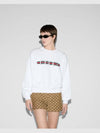 Print Cotton Jersey Sweatshirt White - GUCCI - BALAAN 4