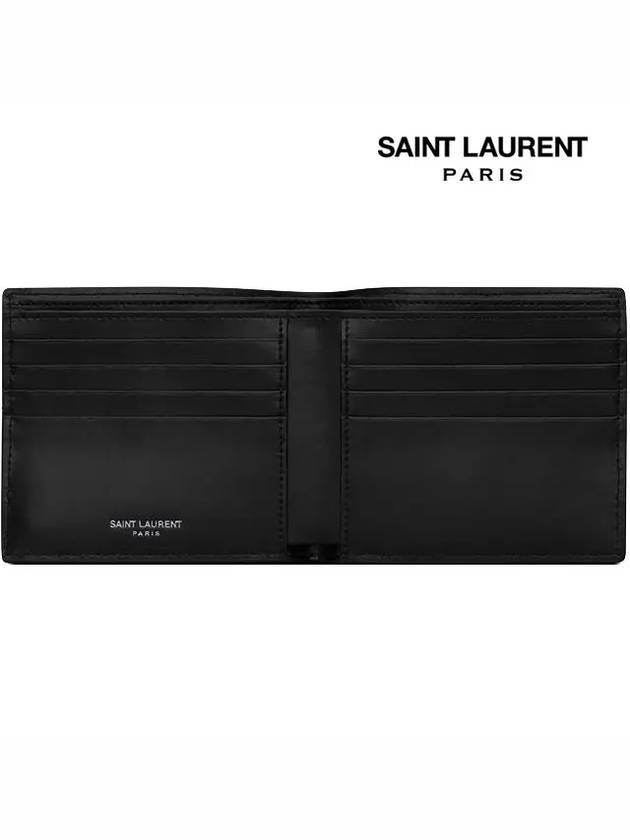 Tiny Cassandre East West Wallet in Matte Leather Black - SAINT LAURENT - BALAAN 6