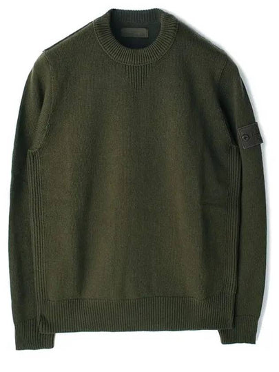 Compass Badge Wool Knit Top Green - STONE ISLAND - BALAAN 2