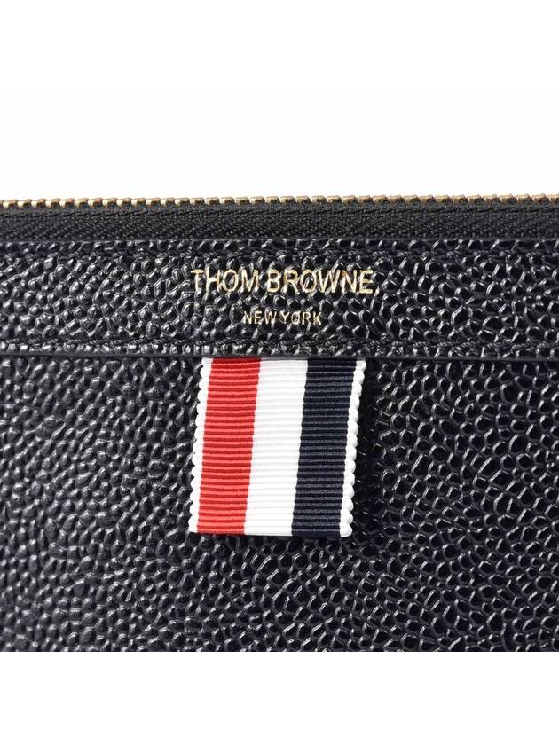 Women s Black Pebble Grain Large Clutch - THOM BROWNE - BALAAN 3