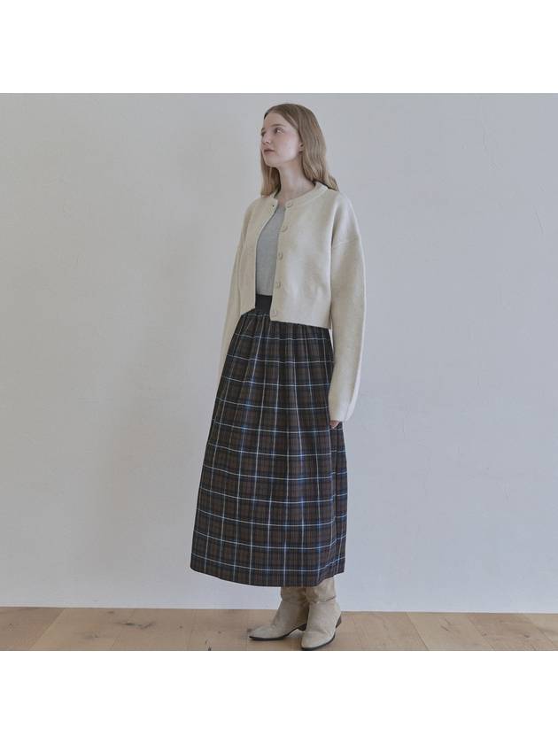 Tartan Check Maxi Pleated Skirt Brown - AVANT-G - BALAAN 5