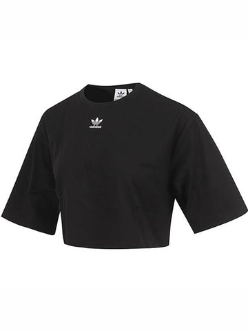 Essentials Crop Short Sleeve T-Shirt Black - ADIDAS - BALAAN 1