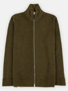 Stitch Knit High Neck Full Zip Up Cardigan Olive - MAISON MARGIELA - BALAAN 3