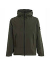 Primaloft Insulation Soft Shell-R Hooded Jacket Dark Green - STONE ISLAND - BALAAN 1