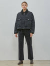 Eco Boa Fur Vintage Denim Jacket Black - RYUL+WAI: - BALAAN 4