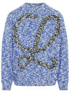 Logo Detail Wool Knit Top Blue - LOEWE - BALAAN 3