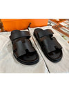 Hermes Chypre H Logo Calfskin Sandals Black - HERMES - BALAAN 3