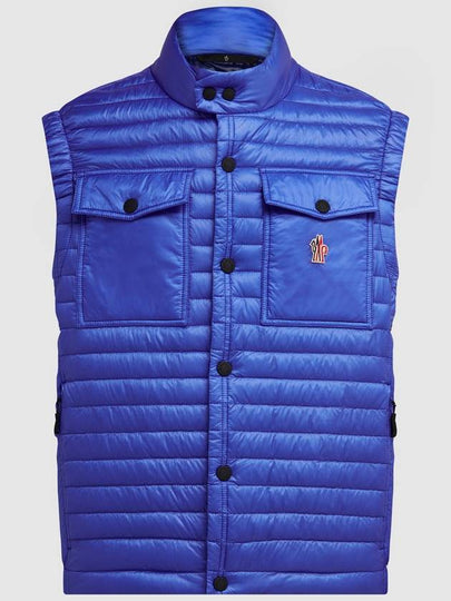 Grenoble Logo Patch Quilted Vest Blue - MONCLER - BALAAN 2