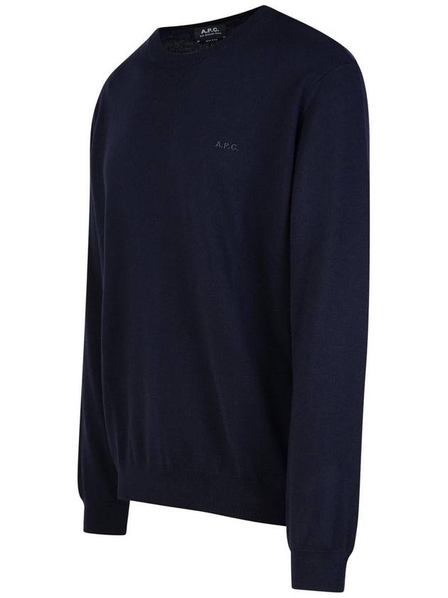 Embroidery Logo Wool Knit Top Navy - A.P.C. - BALAAN 3