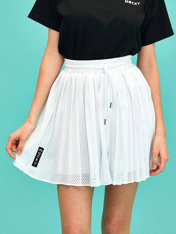 Hidden Pleated Skirt White MCSS24SSK2WH - MACKY - BALAAN 1