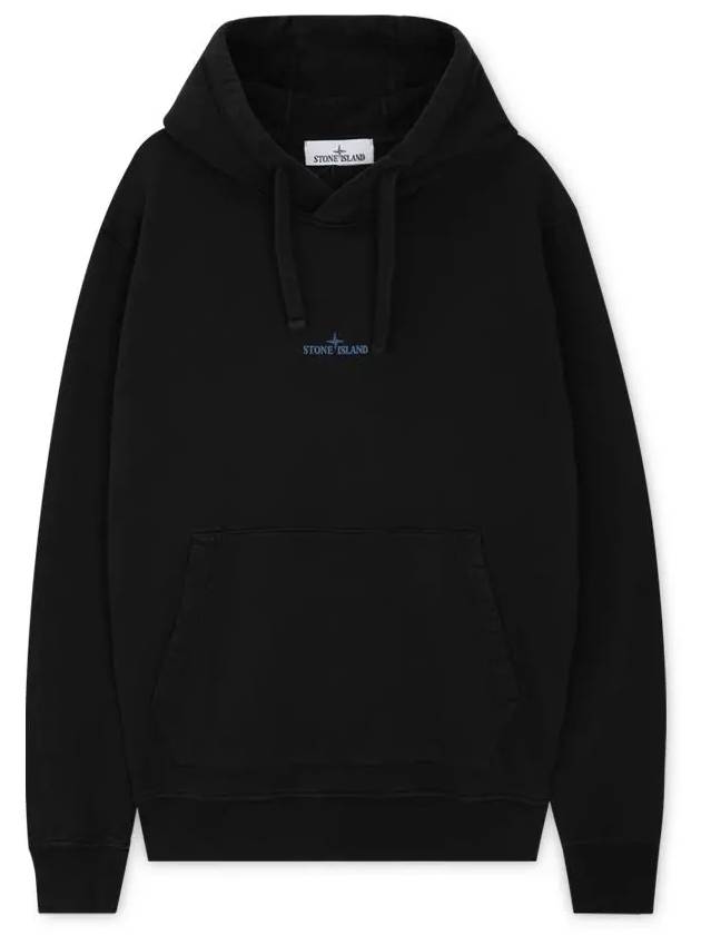 Logo Print Cotton Hoodie Black - STONE ISLAND - BALAAN 4