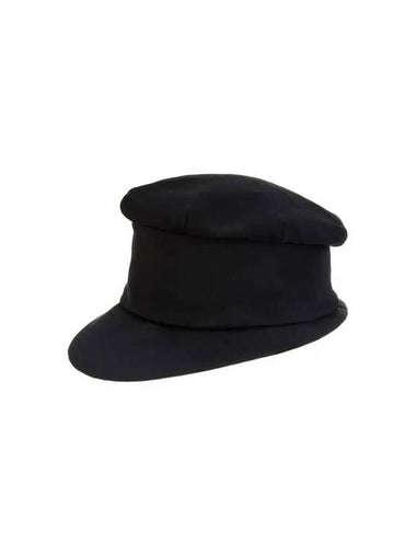 Yohji Yamamoto FEMME Wool Gabardine Volume Cap Black - YOHJI YAMAMOTO - BALAAN 1