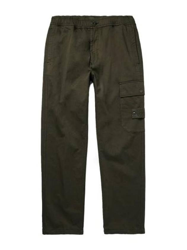 Ghost Stretch Cotton Wool Satin Cargo Straight Pants Green - STONE ISLAND - BALAAN 2