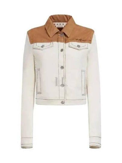 Logo Print Two-Tone Jacket Ivory - MARNI - BALAAN 2