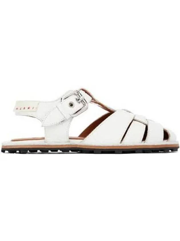 Women's Leather Fisherman Sandals White - MARNI - BALAAN 2