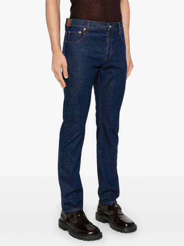 Tapered Denim Jeans Indigo - GUCCI - BALAAN 4