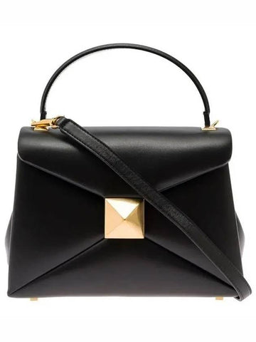 one stud small tote bag black - VALENTINO - BALAAN 1