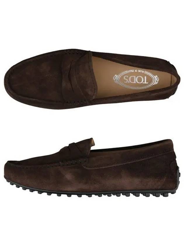 Men's City Gomino Suede Driving Shoes Brown - TOD'S - BALAAN 2