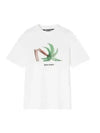 Broken Palm Print Cotton Short Sleeve T-Shirt White - PALM ANGELS - BALAAN 2