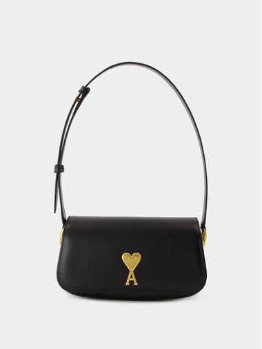 Baguette Paris Paris Shoulder Bag - AMI Paris - Leather - Black - AMI - BALAAN 1