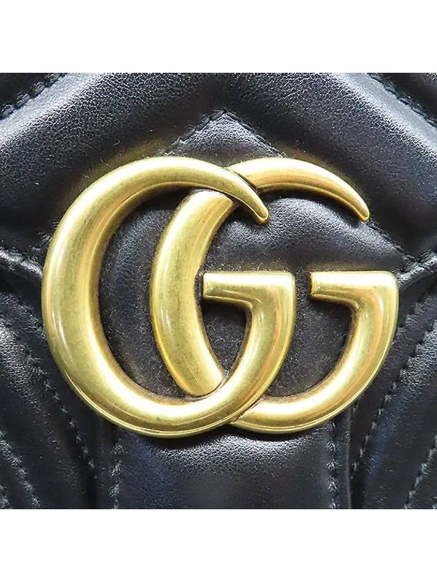 498079 Black leather GG Marmont Matelasse clutch bag - GUCCI - BALAAN 4