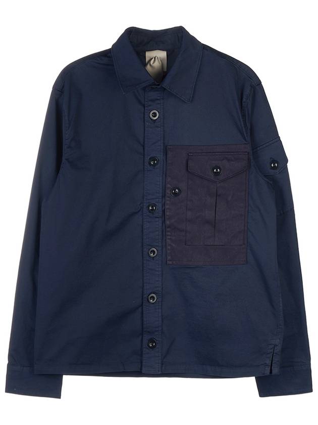 Mid Layer Long Sleeve Shirt Navy - TEN C - BALAAN.