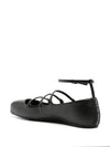 Buckled Straps Leather Ballerina Shoes Black - ALEXANDER MCQUEEN - BALAAN 4