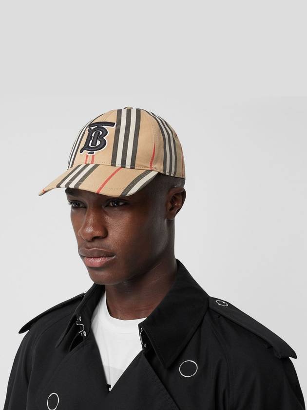 TB Monogram Stripe Cotton Ball Cap Beige - BURBERRY - BALAAN 5