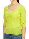 Merino Wool Knit Top Green - GANNI - BALAAN 3