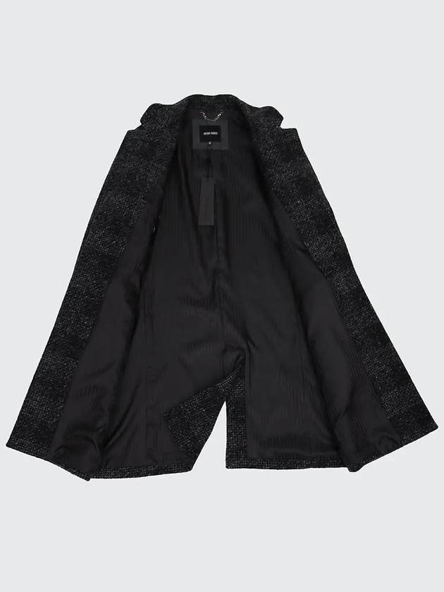 Check pattern black wool blend half coat CO113 - IKALOOOK - BALAAN 6