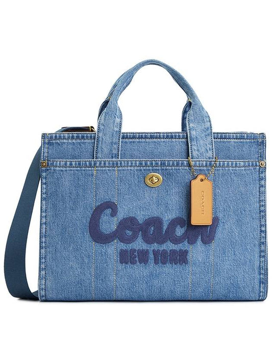 Cargo Women Denim Tote Bag CR657 B4 INDIGO - COACH - BALAAN 1