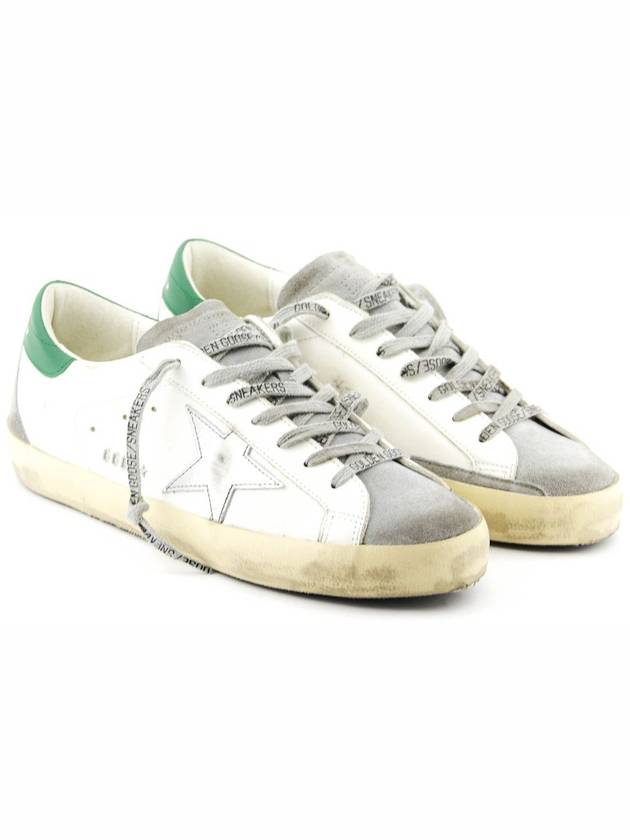 Superstar Green Heel Tab Leather Sneakers White - GOLDEN GOOSE - BALAAN 3