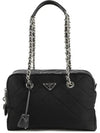 Prada Pocono Nylon Quilted Chain Shoulder Bag Black - PRADA - BALAAN 2