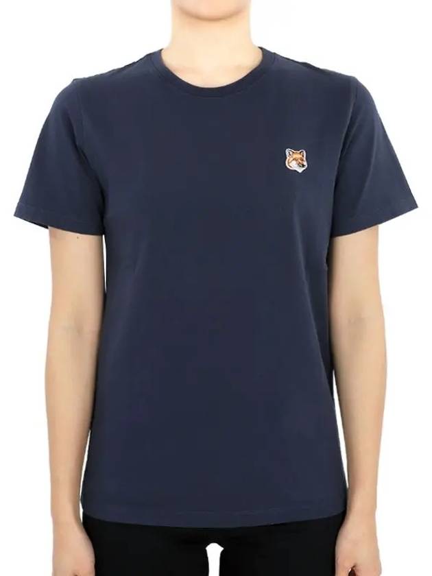 Fox Head Patch Regular Short Sleeve T-Shirt Navy - MAISON KITSUNE - BALAAN 3