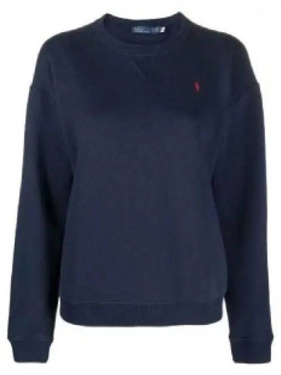 Embroidered Pony Logo Fleece Sweatshirt Navy - POLO RALPH LAUREN - BALAAN 2