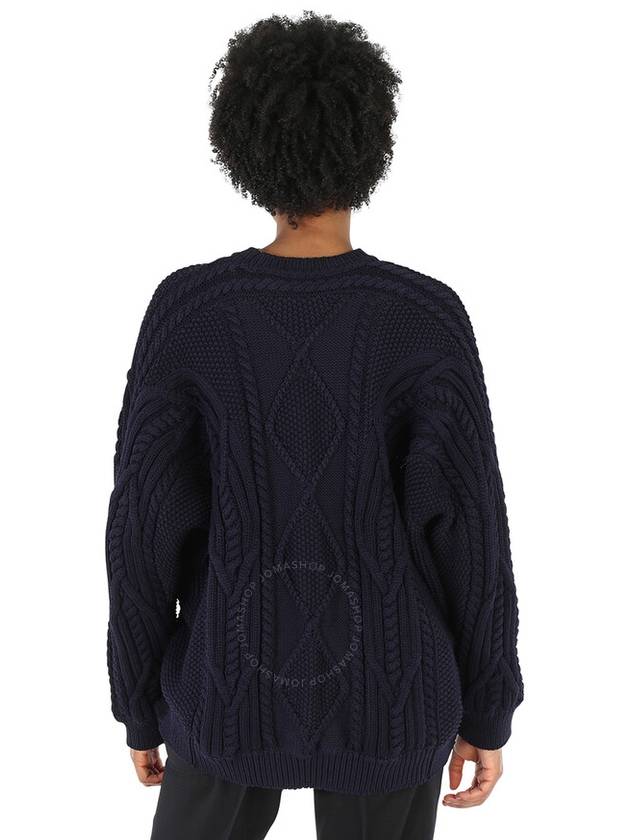 cable open front knit top black - BURBERRY - BALAAN 4