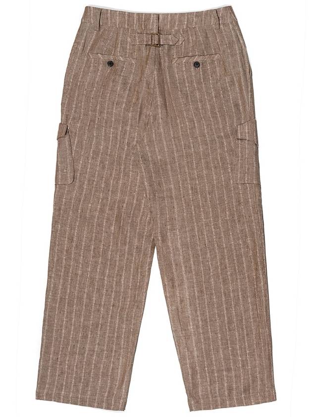 Men's Linen Cargo Pants Brown I2SP01BR - IOEDLE - BALAAN 4