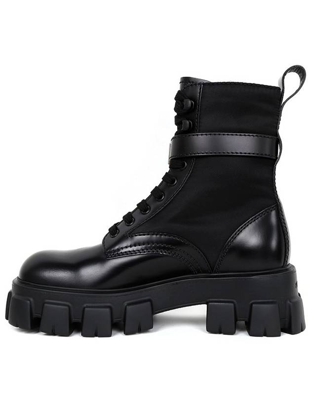 Men's Monolith Brushed Leather Combat Boots Black - PRADA - BALAAN 6