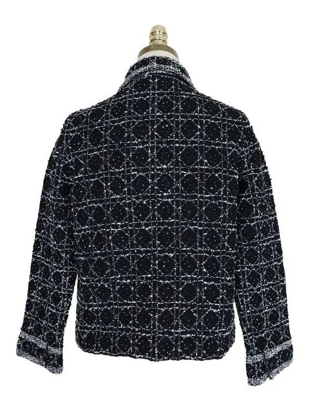 DIOR Macrocannage Technical Cotton Tweed Jacket Black - Up
