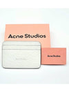 Embossed Logo Leather Card Holder White - ACNE STUDIOS - BALAAN 6