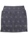 Logo Pattern Denim Cotton H-Line Skirt Navy - MAX MARA - BALAAN 2