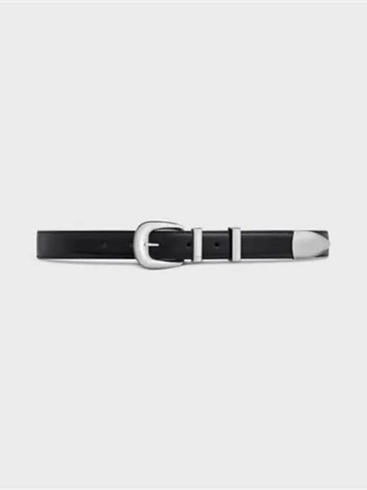 Women's Medium Western Leather Belt Black - CELINE - BALAAN 2