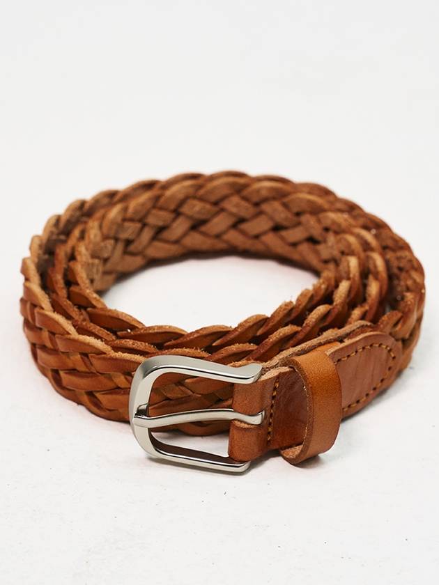 Ivy League Woven Leather Belt Camel - SORRY TOO MUCH LOVE - BALAAN 2