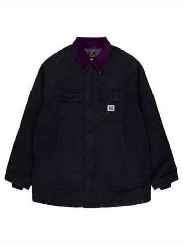 Lumberjack Coat 16oz Cotton Canvas BLACK NS157 Lumberjack Cotton Canvas Jacket - NEEDLES - BALAAN 1